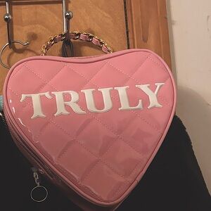 TRULY Pink Mini Heart Bag Quilted Design